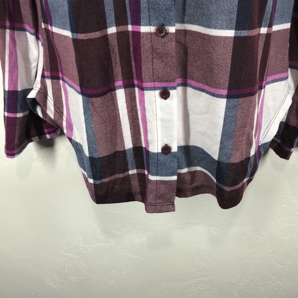 Rue 21 purple plaid soft flannel size large - Picture 3 of 10
